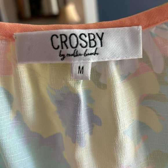 CROSBY by Mollie Burch – Ruffle Sleeve Tank, Watercolor Floral Print – Size M - Picture 4 of 8